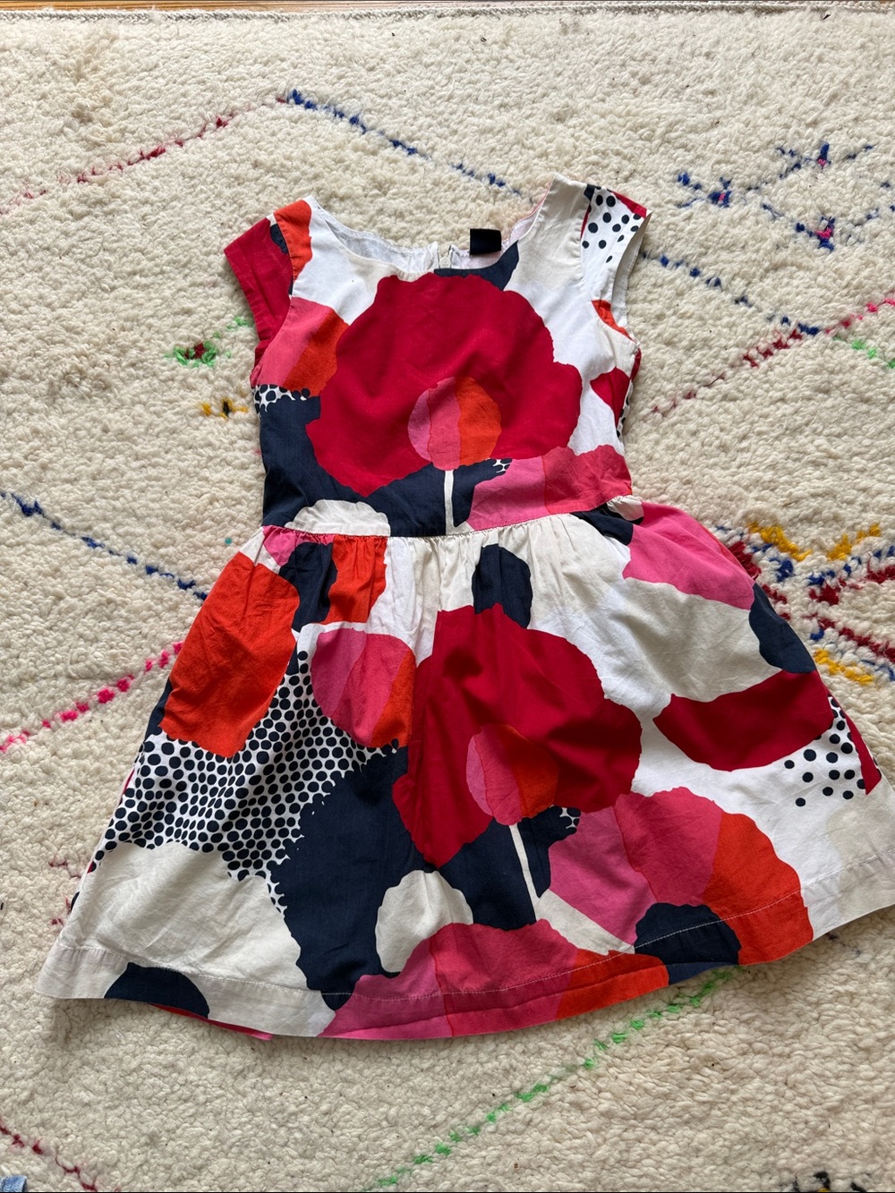 GAP Floral Cotton Dress - Red, Pink, Navy & White